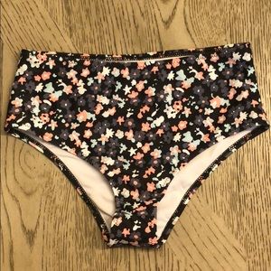 Beachsissi high waisted swim bottom black floral
